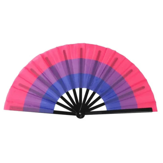 Large Bisexual Pride Cracking Fan 💗💜💙 | Premium LGBTQ+ Festival Accessory