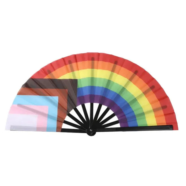 Large Progress Pride Cracking Fan 🏳️‍🌈 | Premium LGBTQ+ Festival Accessory