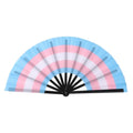 Large Transgender Pride Cracking Fan 🪯💙🧡 | Premium LGBTQ+ Festival Accessory