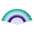 Gay Male / MLM Pride Flag Handheld Fan 💚🤍💙 | LGBTQ+ Accessory