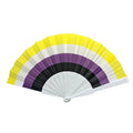 Non-Binary Pride Flag Handheld Fan 💛🤍💜⬛ | LGBTQ+ Pride Parade Accessory