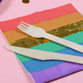 Rainbow Pride Napkins 20 Pack 🌈✨ | LGBTQ+ Party Supplies | Gold Foil