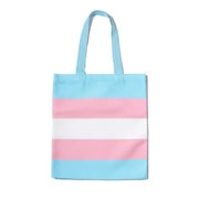 Transgender Pride Canvas Tote Bag – LGBTQ+ Reusable Shopping Bag for Pride Events & Festivals