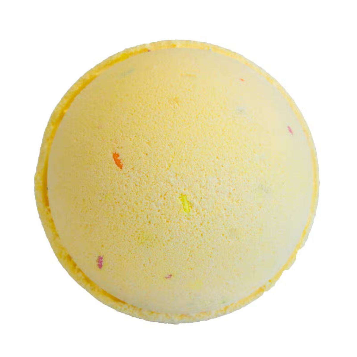 Yellow lime margarita cocktail bath bomb on white background