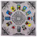  Tree of Life tarot reading cloth black white mandala design cards laid out