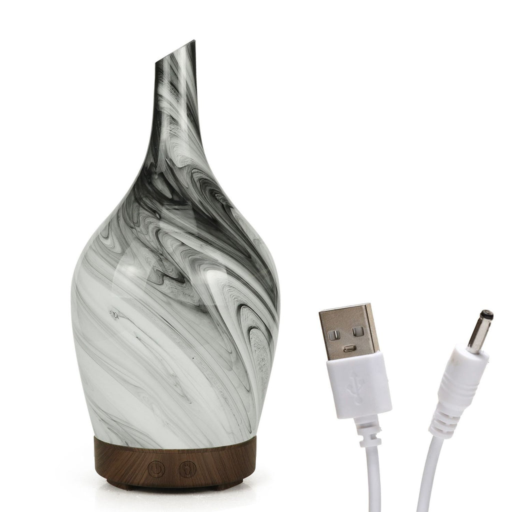 Glass Abstract Grey Aroma Atomiser | USB Ultrasonic Diffuser