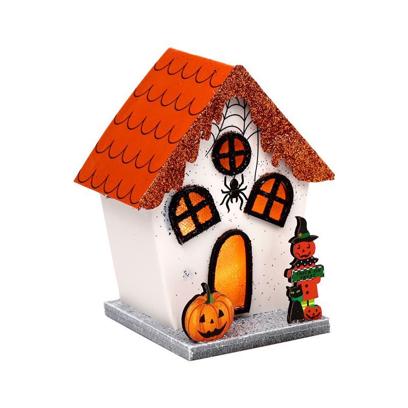 Spooky Spider Pumpkin House LED Halloween Decoration