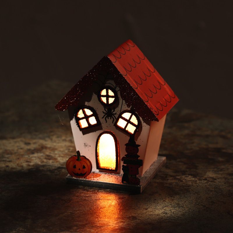 Spooky Spider Pumpkin House LED Halloween Decoration