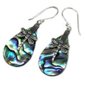 Shell & Silver Earrings | Dragonflies Abalone | Handcrafted 925 Silver