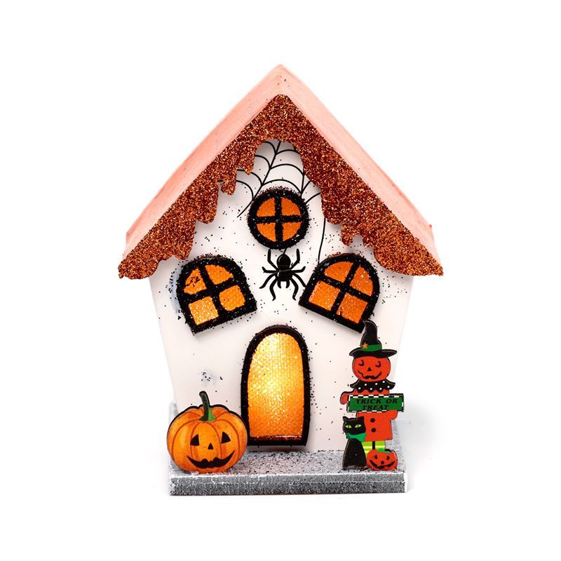 Spooky Spider Pumpkin House LED Halloween Decoration