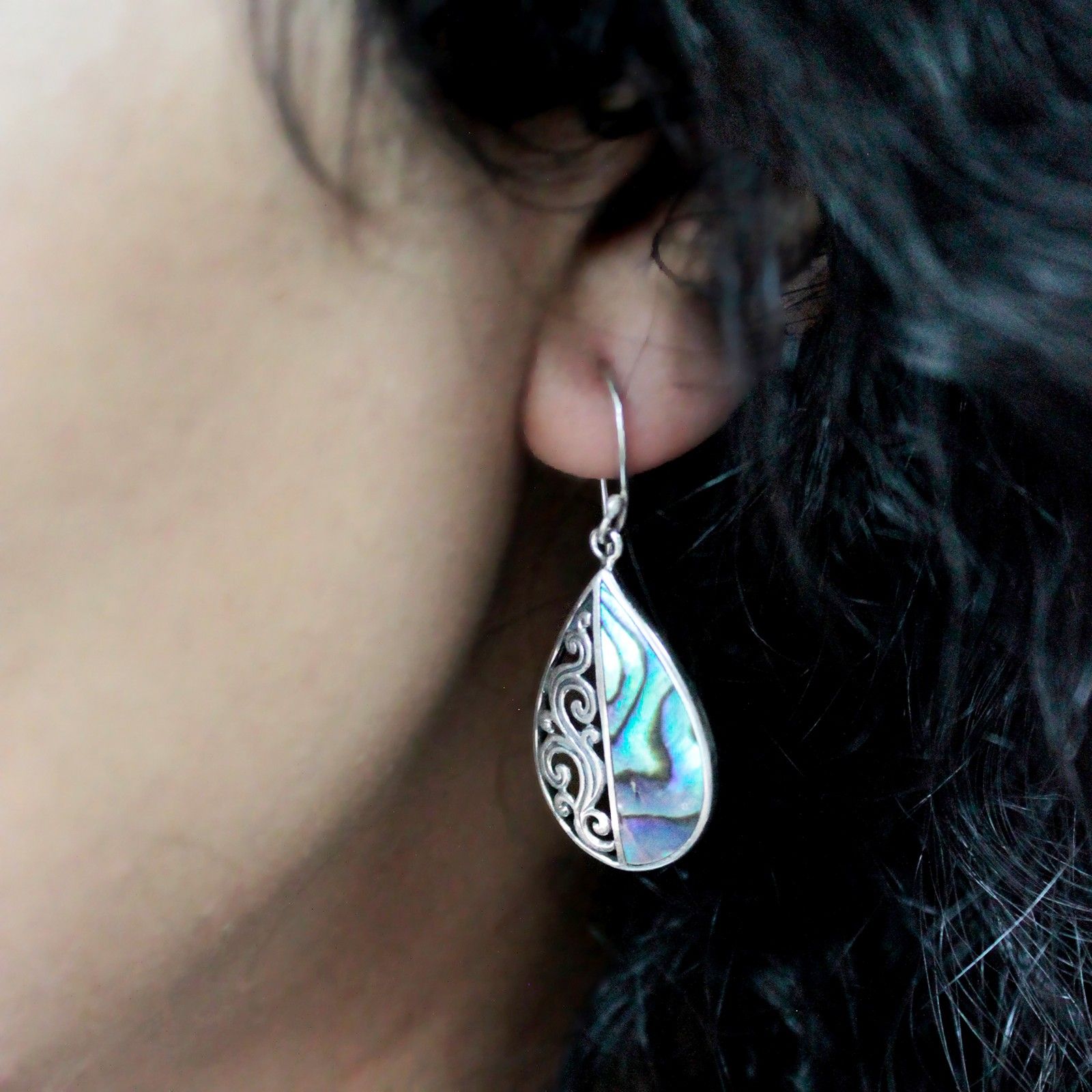 Shell & Silver Earrings | Teardrop MOP | Handcrafted 925 Silver