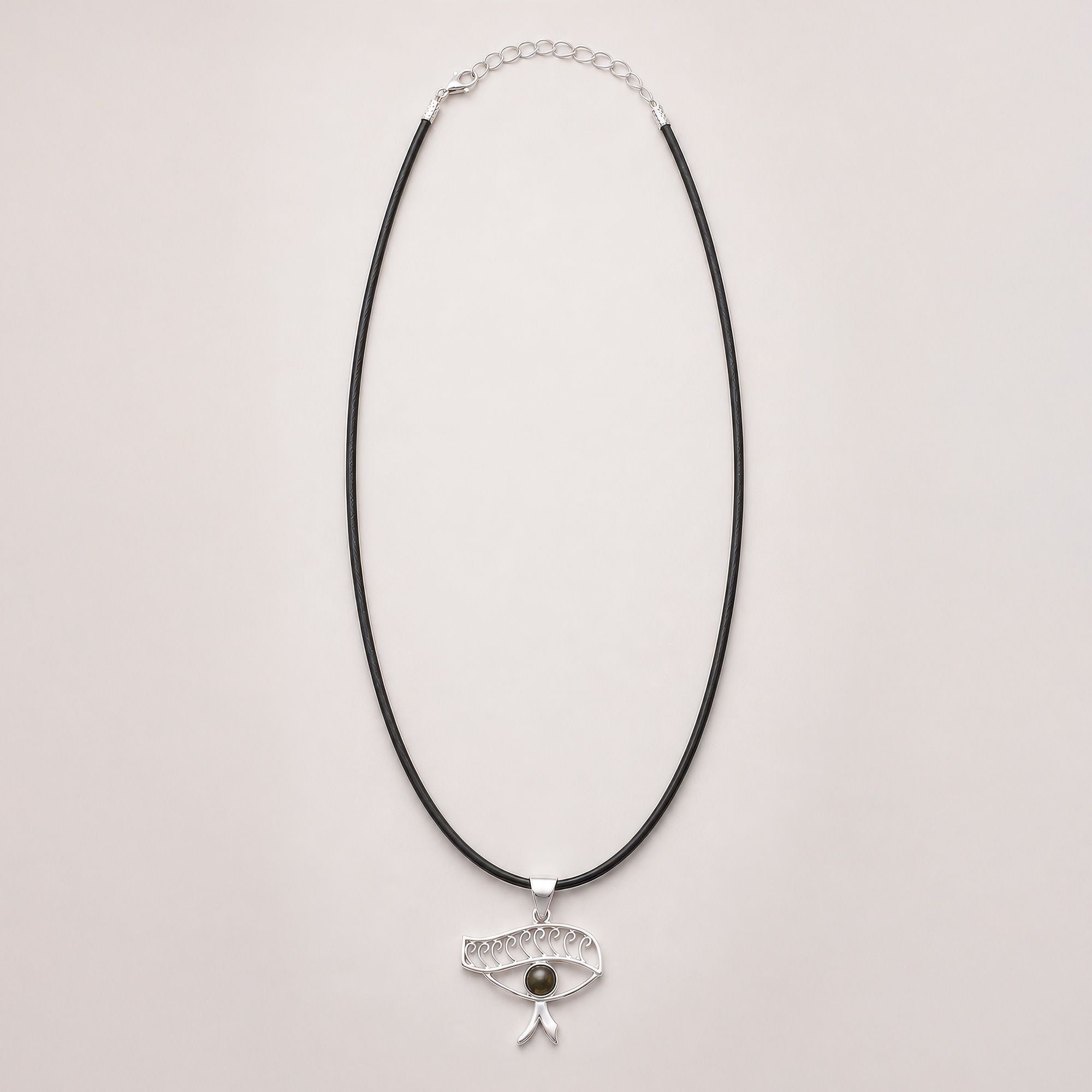Devotional Pendant - Silver Plated (45cm Cord) - Cleopatra Eye - Iolite