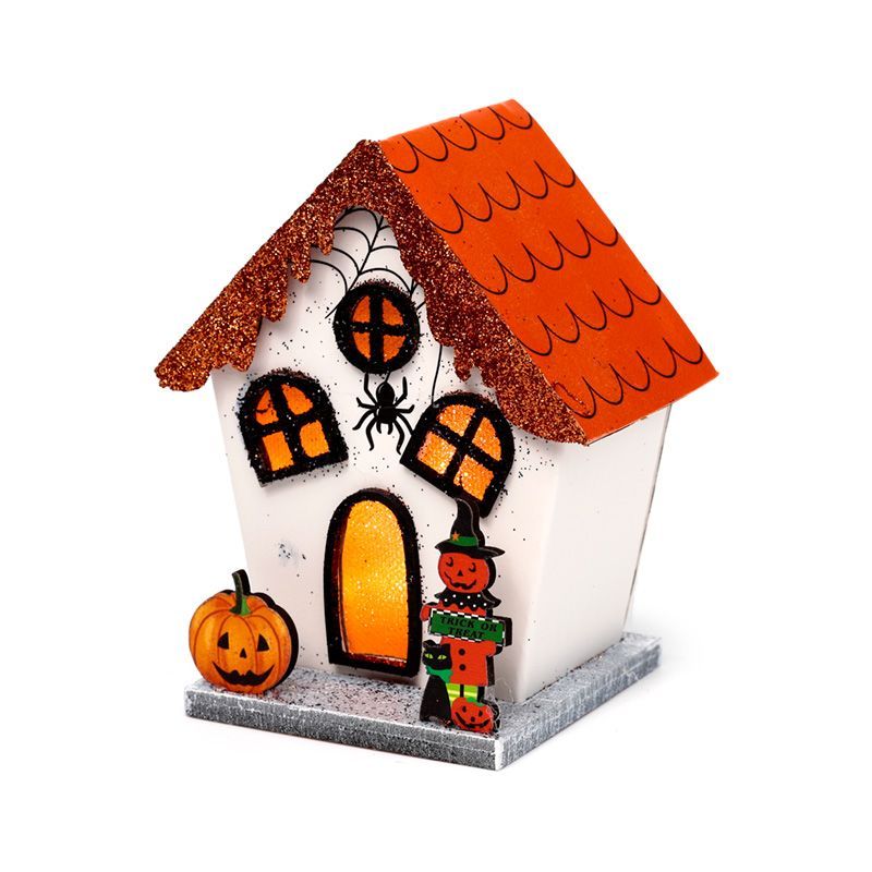 Spooky Spider Pumpkin House LED Halloween Decoration