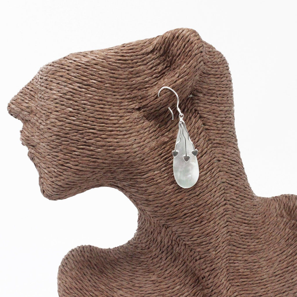 Shell & Silver Earrings | Three Hearts MOP | Handcrafted 925 Silver