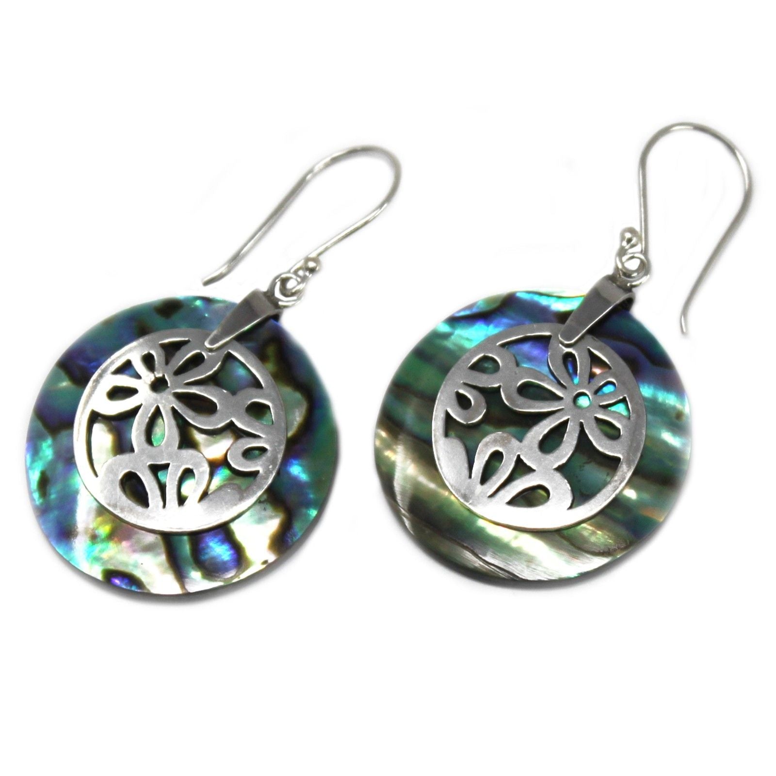 Shell & Silver Earrings | Flowers Abalone | Handcrafted 925 Silver