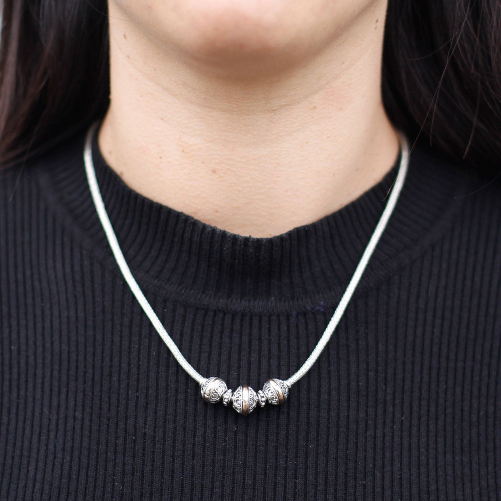 Bali Tri Necklace - 18k Gold & 925 Silver | Exotic Mystic Jewellery
