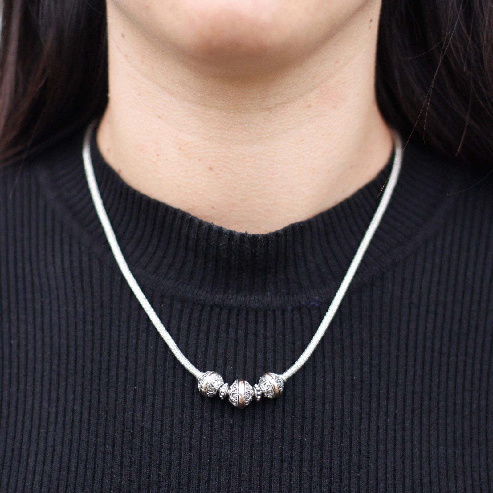Bali Tri Necklace - 18k Gold & 925 Silver | Exotic Mystic Jewellery
