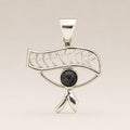 Devotional Pendant - Silver Plated (45cm Cord) - Cleopatra Eye - Iolite