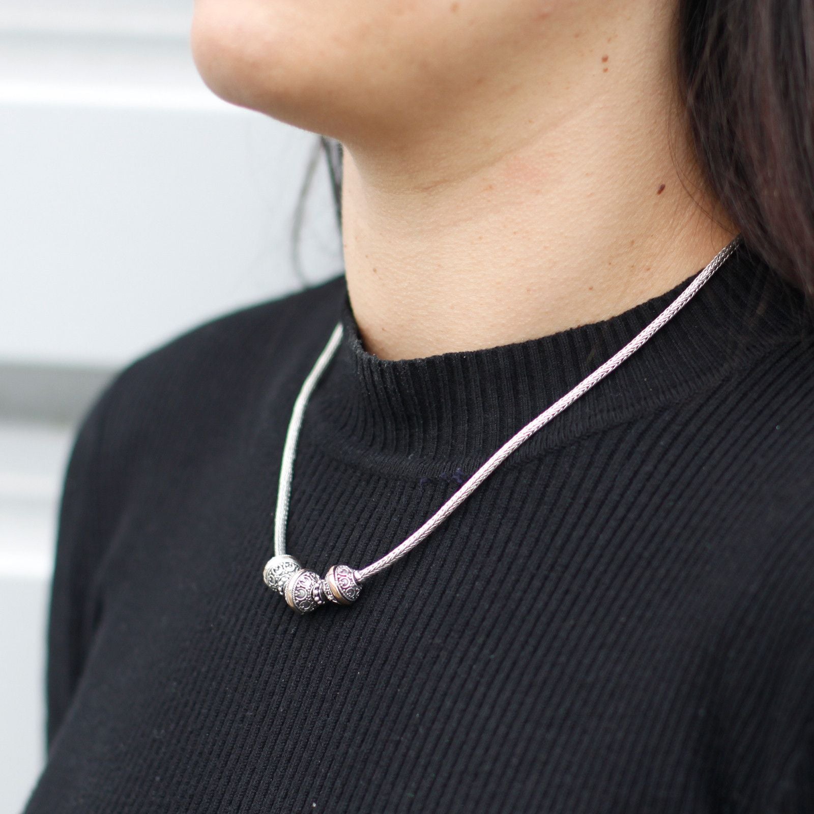 Bali Tri Necklace - 18k Gold & 925 Silver | Exotic Mystic Jewellery