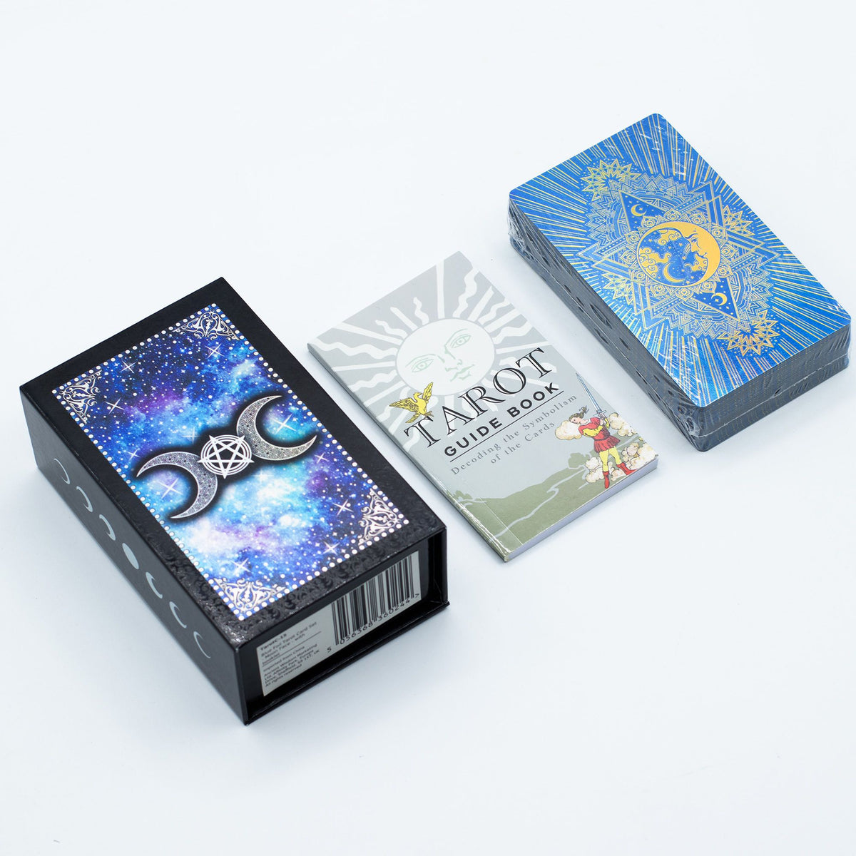  Moon Face Tarot Card Set 78 blue foil cards with guidebook luxury gift box celestial