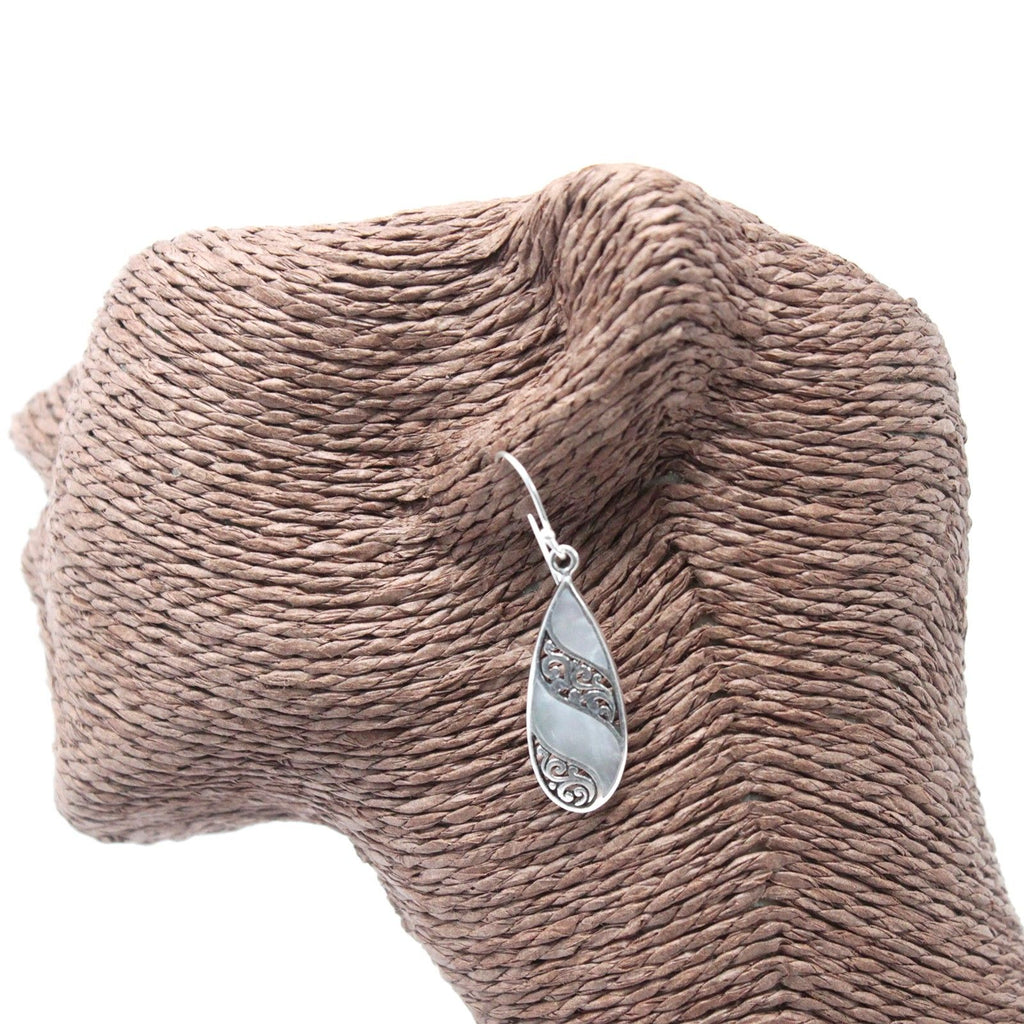 Shell & Silver Earrings | Teardrop MOP | Handcrafted 925 Silver