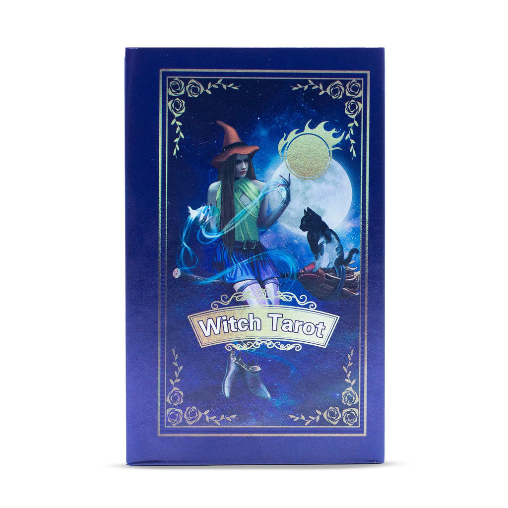  Witch Tarot card set open box with guidebook purple foil flexible cardstock