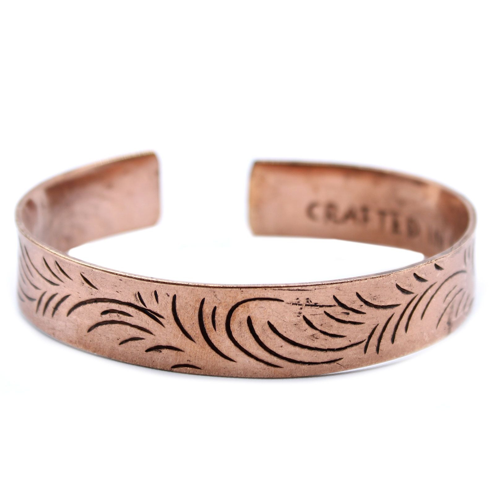 Copper Tibetan Bracelet | Wide Tribal Swirls | Handcrafted in Nepal