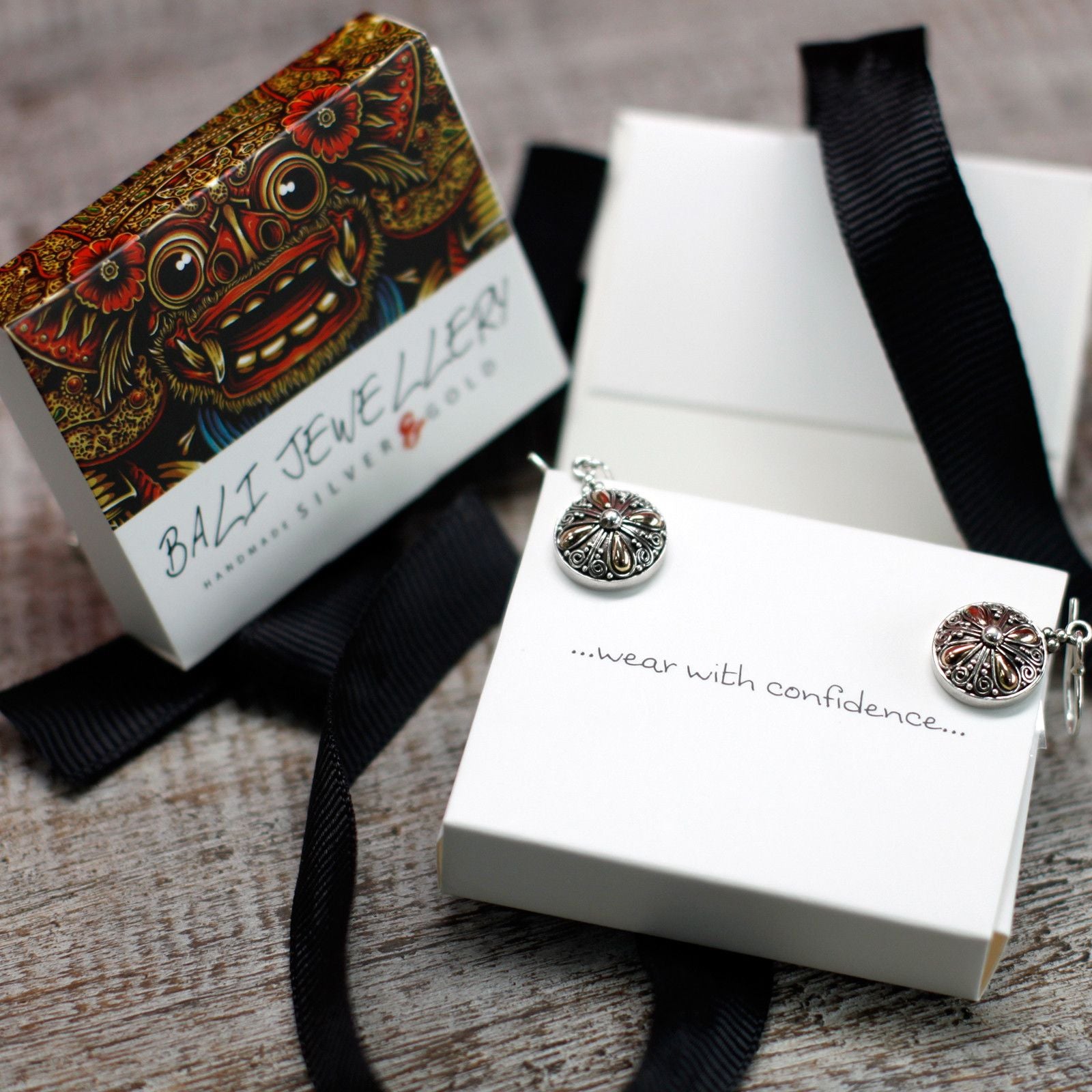 Bali Square Drop Pendant - 18k Gold & 925 Silver | Exotic Mystic Jewellery