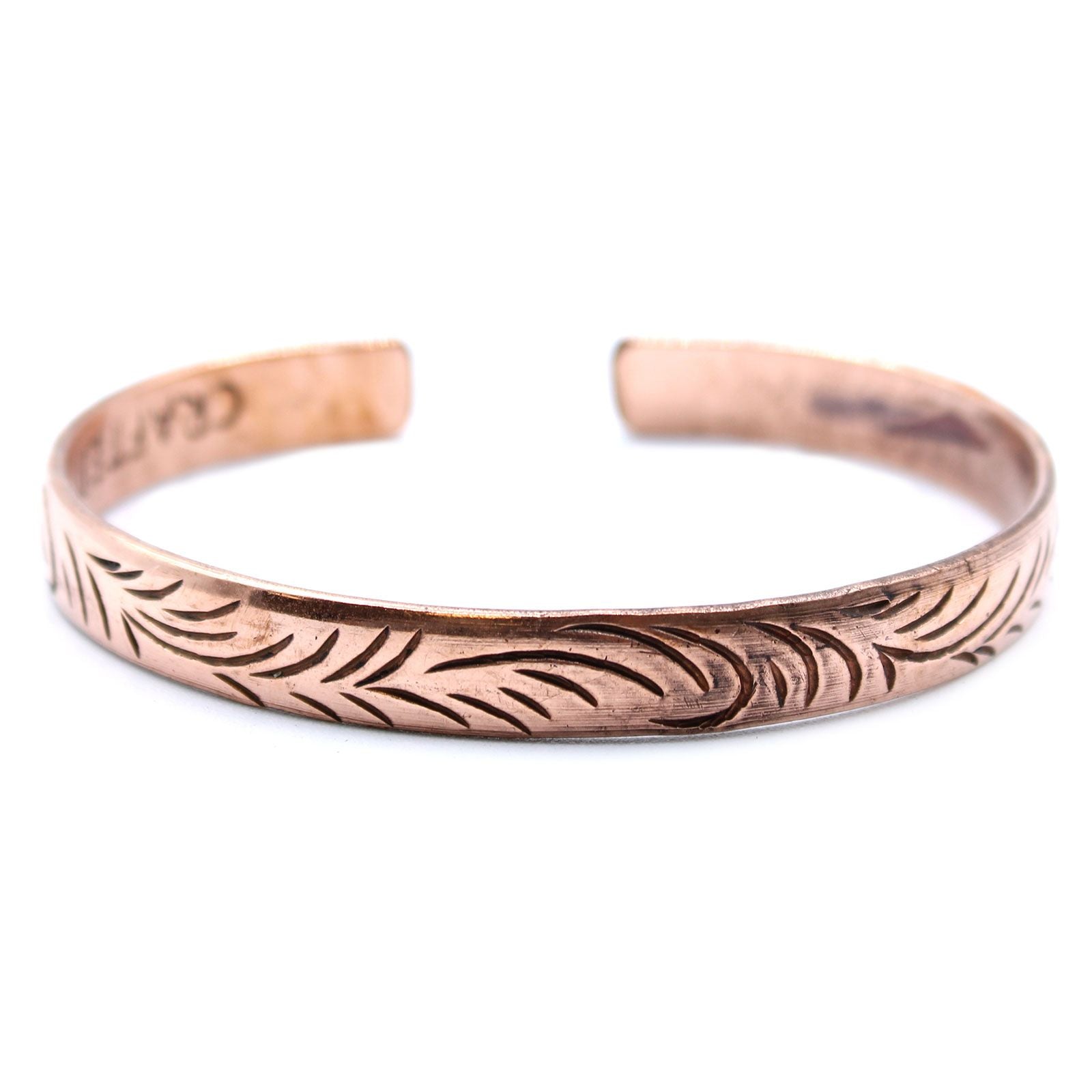Copper Tibetan Bracelet | Slim Tribal Swirls | Handcrafted in Nepal