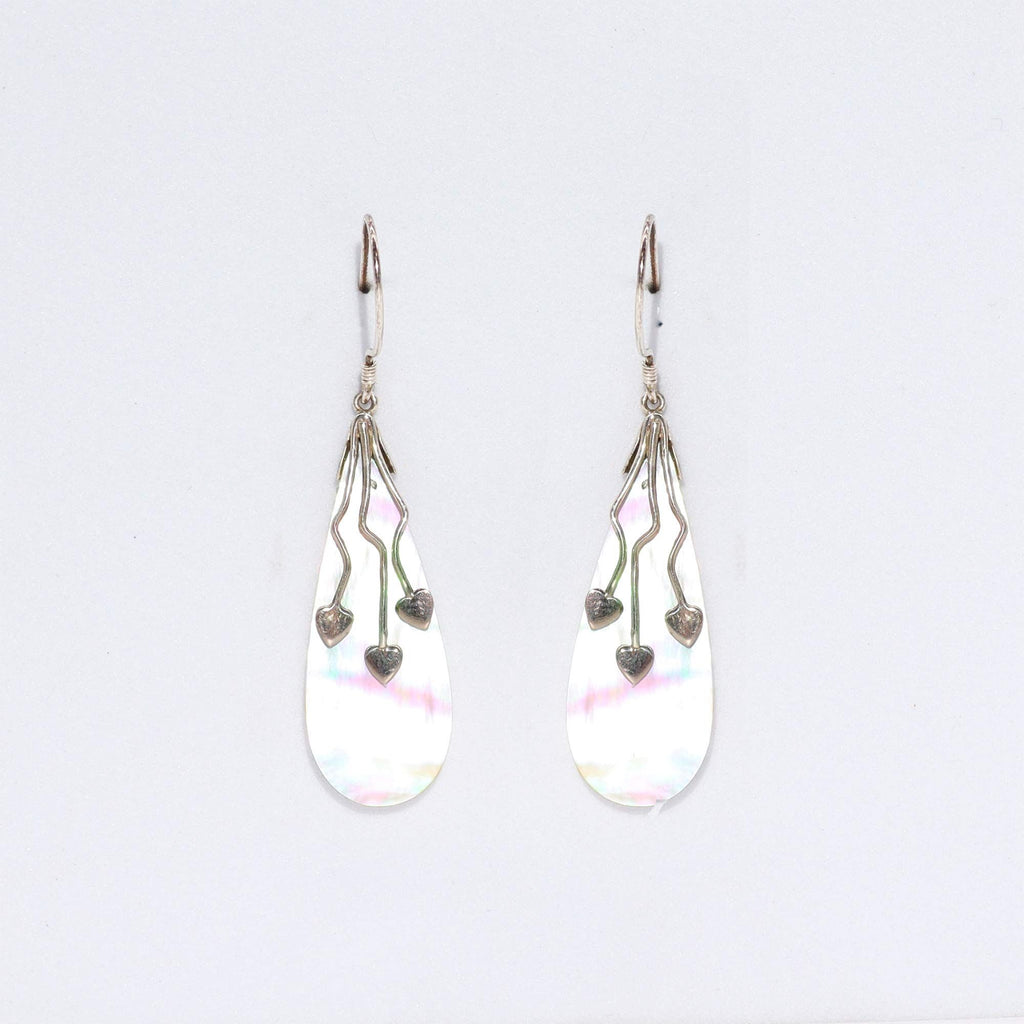 Shell & Silver Earrings | Three Hearts MOP | Handcrafted 925 Silver