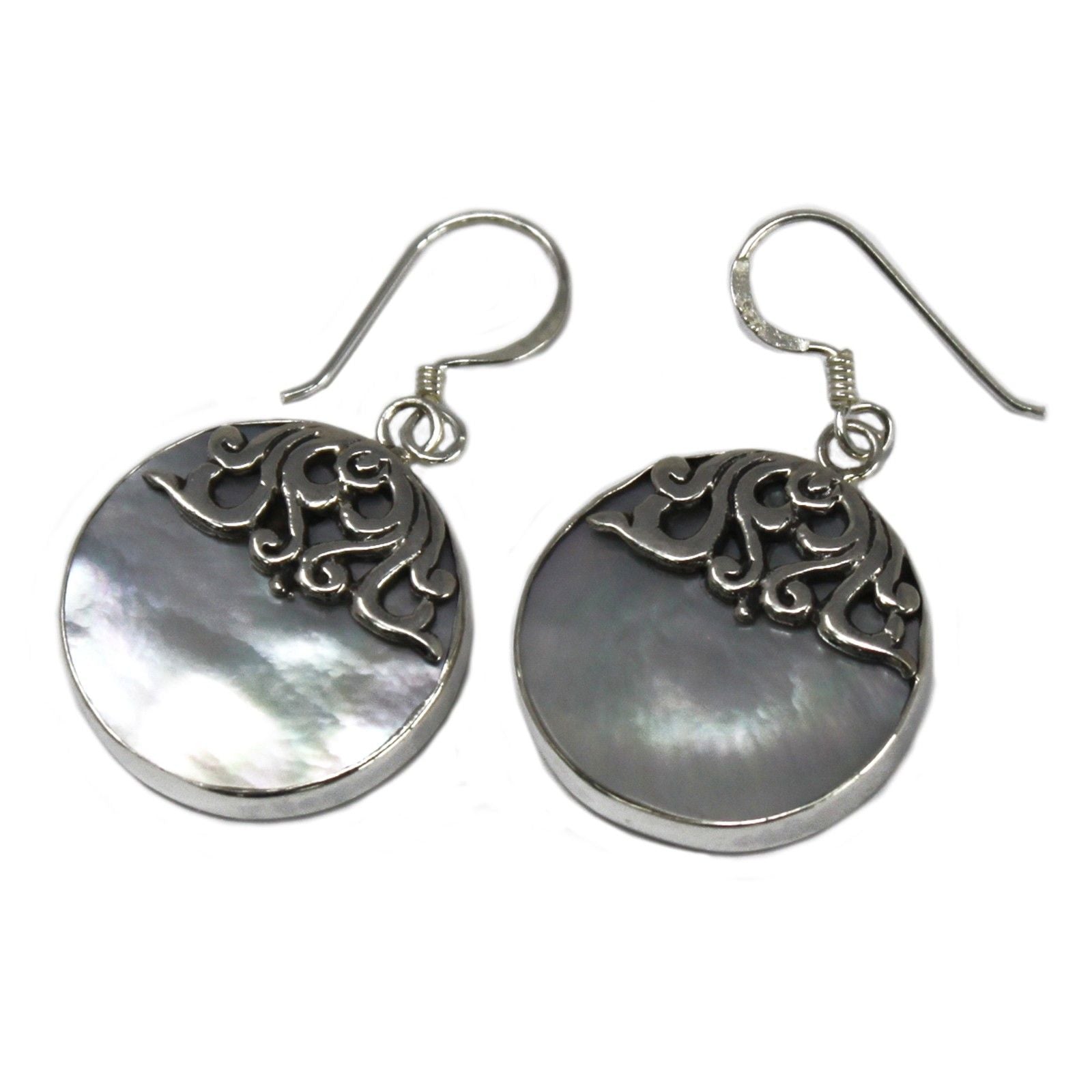 Shell & Silver Earrings | Classic Disc MOP | Handcrafted 925 Silver