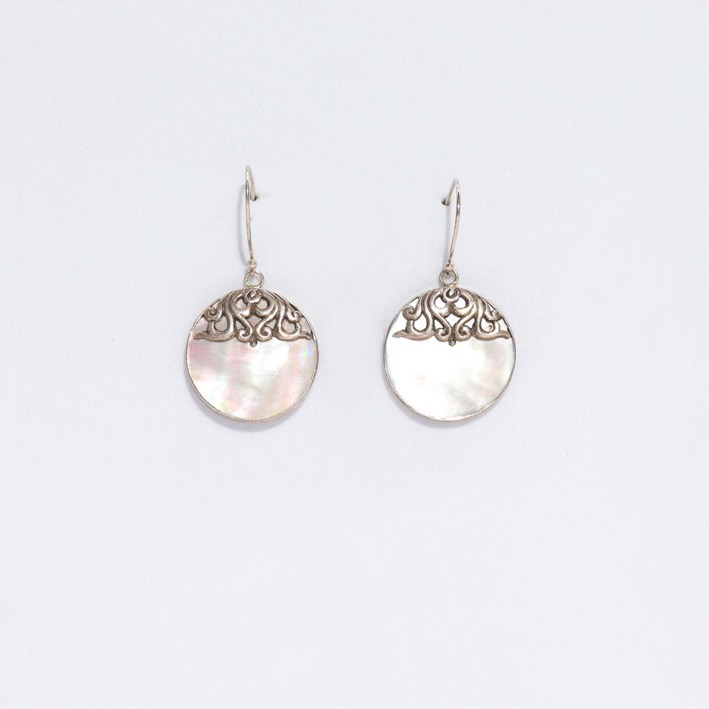 Shell & Silver Earrings | Classic Disc MOP | Handcrafted 925 Silver