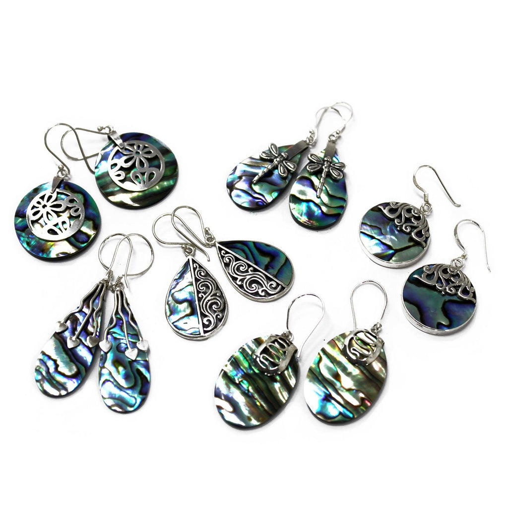 Shell & Silver Earrings | Dragonflies Abalone | Handcrafted 925 Silver