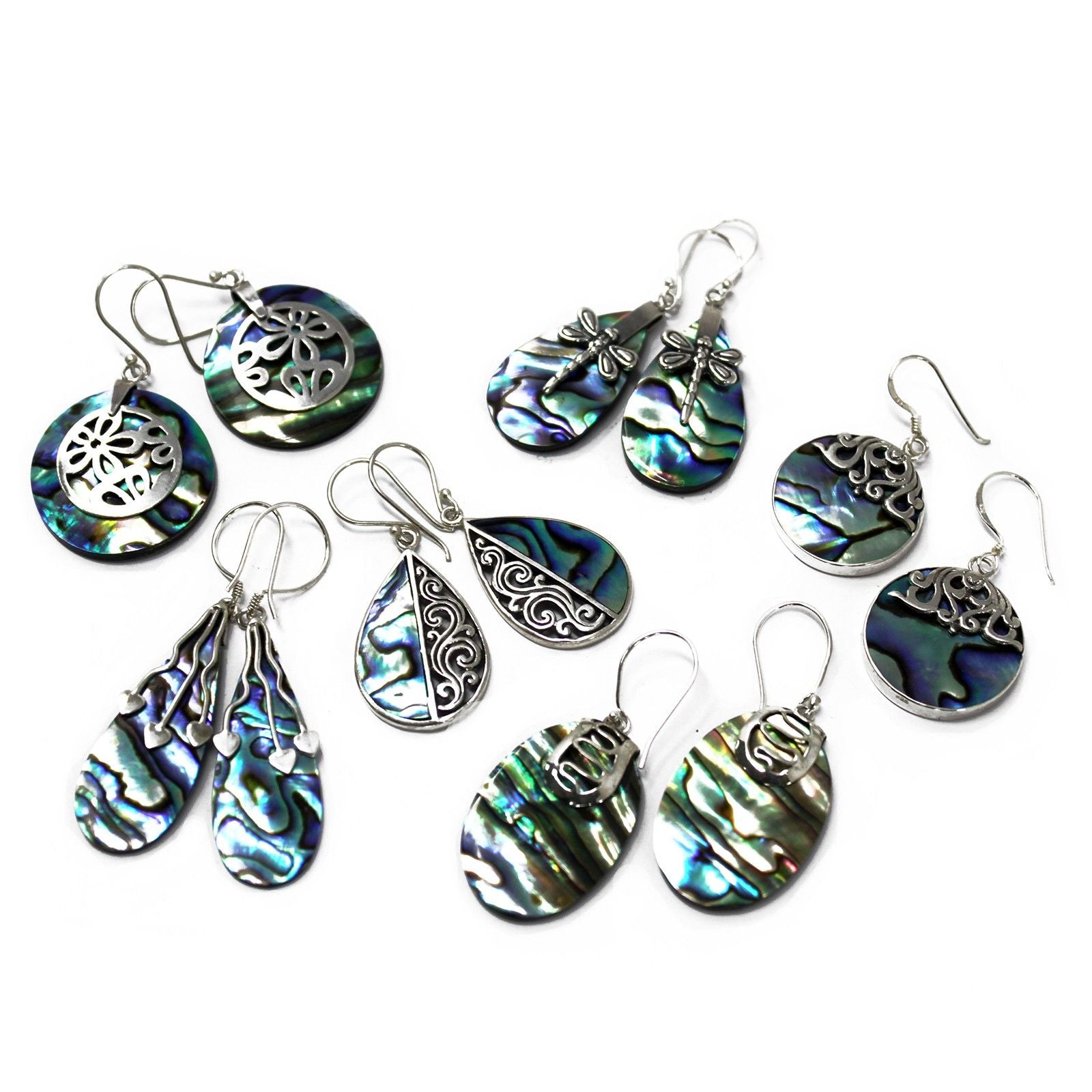 Shell & Silver Earrings | Dragonflies Abalone | Handcrafted 925 Silver
