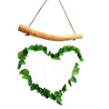 Green Glass Heart Wind Chime | Handcrafted Garden Decoration Gift