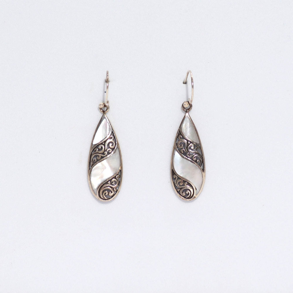 Shell & Silver Earrings | Teardrop MOP | Handcrafted 925 Silver