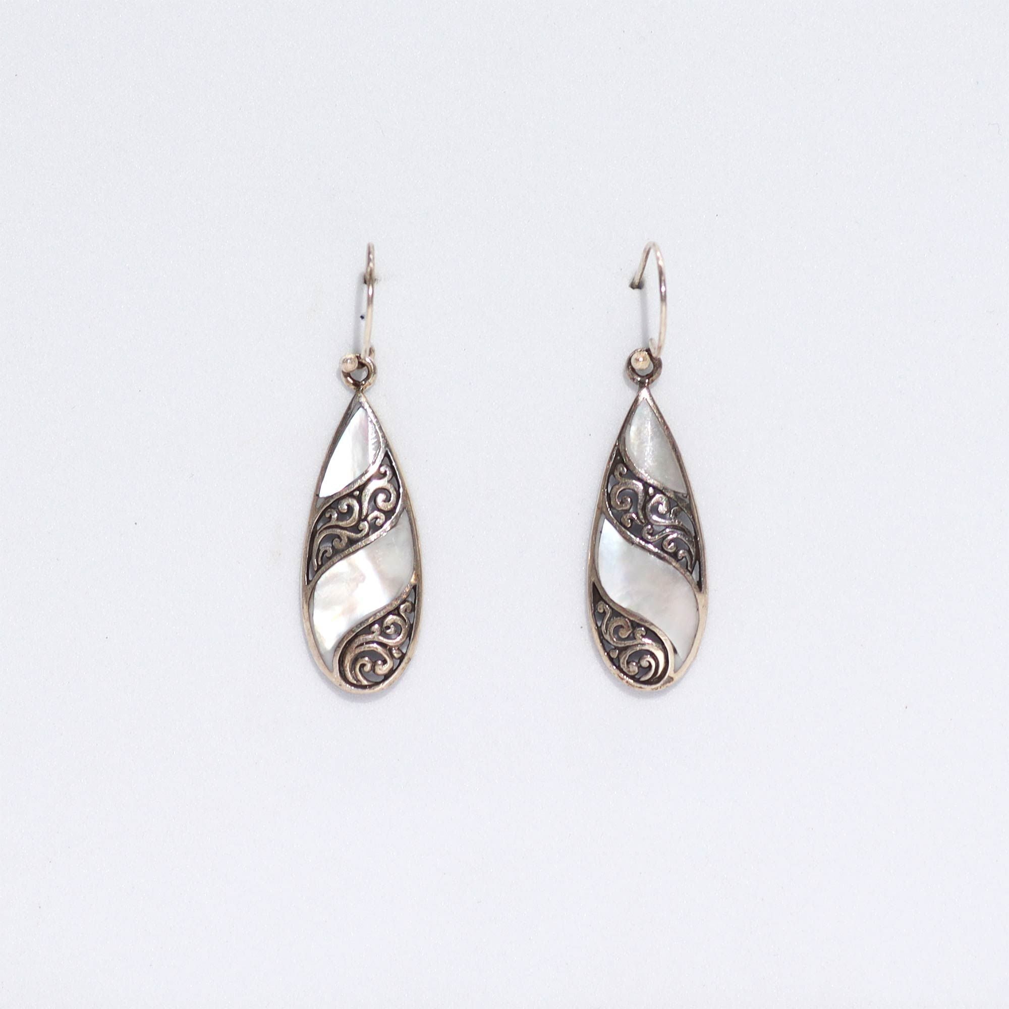 Shell & Silver Earrings | Teardrop MOP | Handcrafted 925 Silver