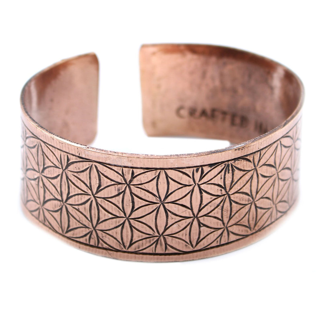 Copper Tibetan Bracelet | Flower of Life | Sacred Geometry Wellness Jewellery