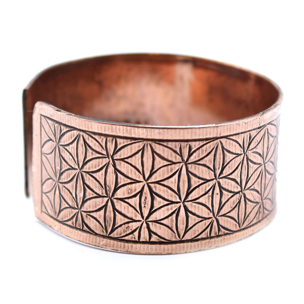 Copper Tibetan Bracelet | Flower of Life | Sacred Geometry Wellness Jewellery