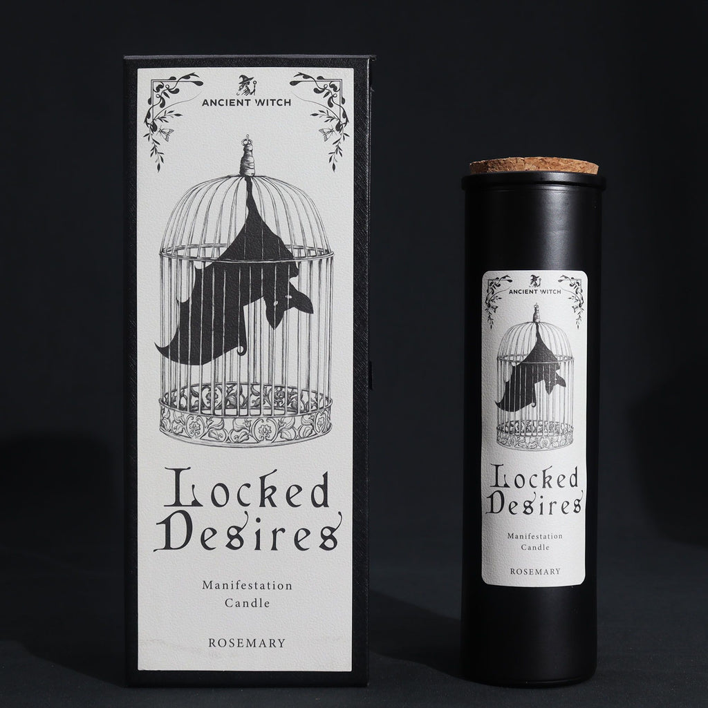 Ancient Witch Locked Desires candle detail shot witchcraft gift UK