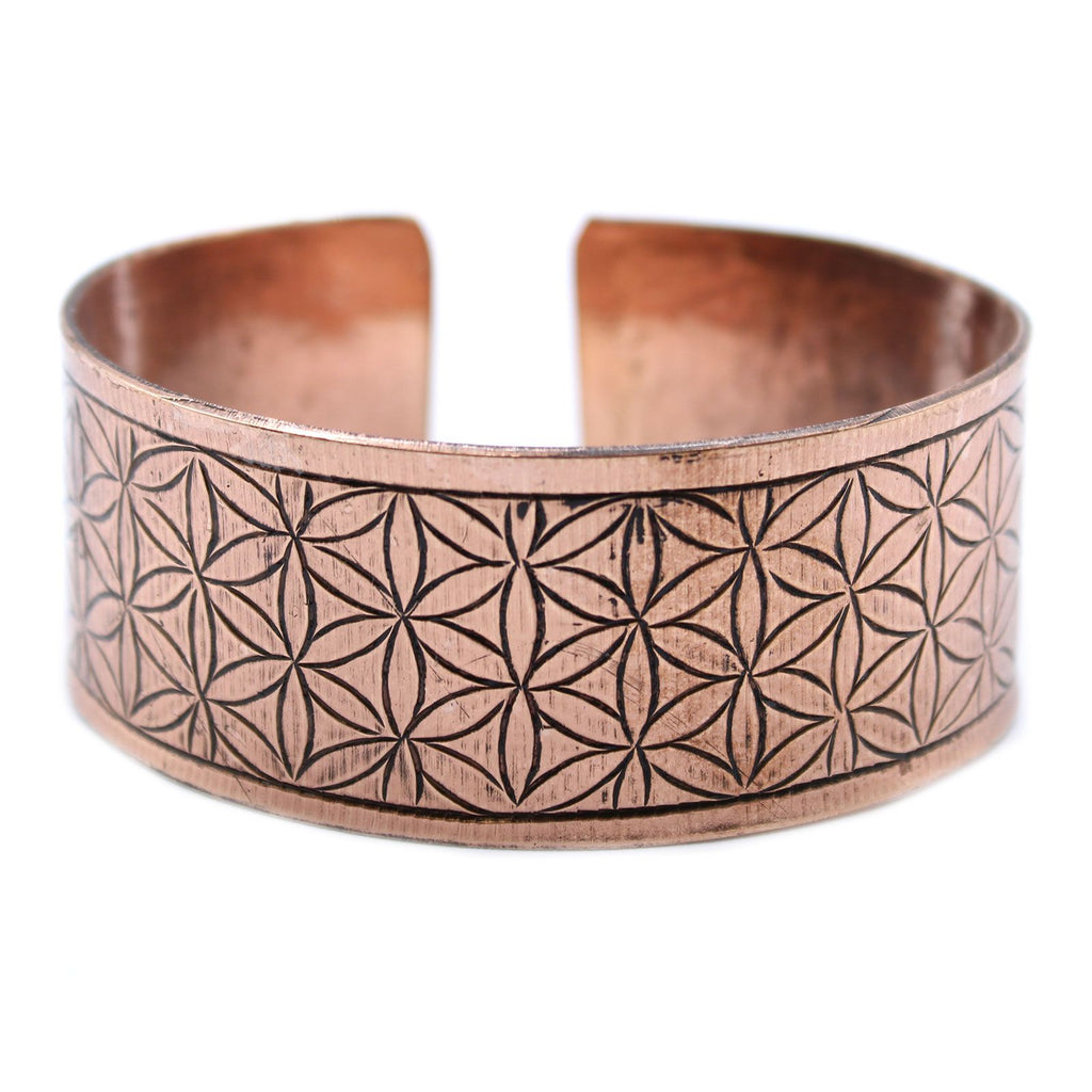 Copper Tibetan Bracelet | Flower of Life | Sacred Geometry Wellness Jewellery