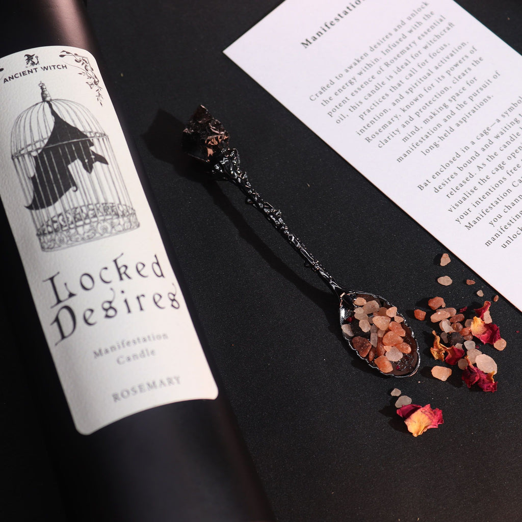Locked Desires spell candle rosemary scent gothic gift boxed