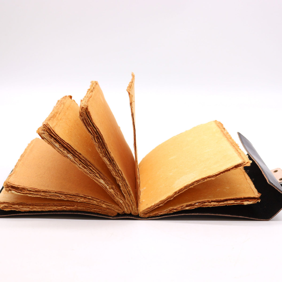 Book of Shadows open deckle-edged pages handcrafted witch spell book UK