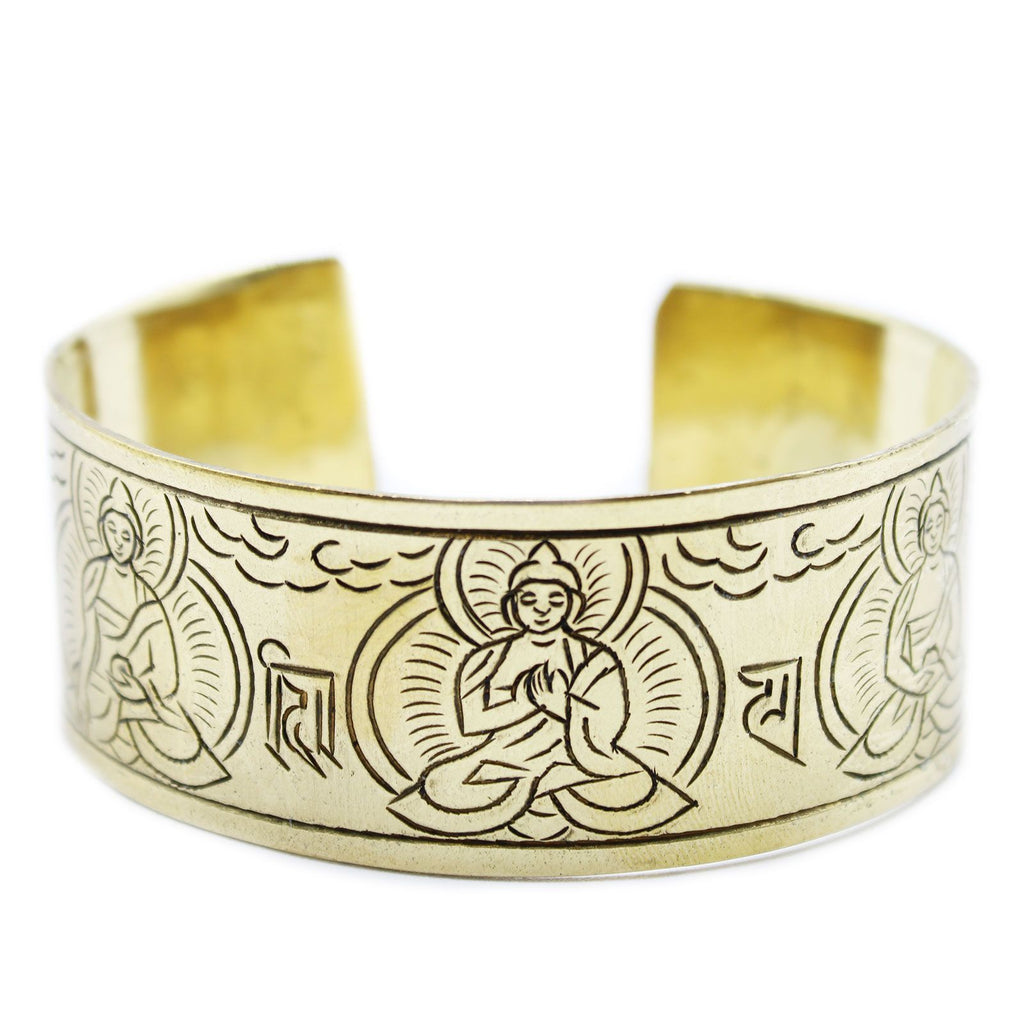 Brass Tibetan Bracelet | Five Buddha | Sacred Buddhist Jewellery