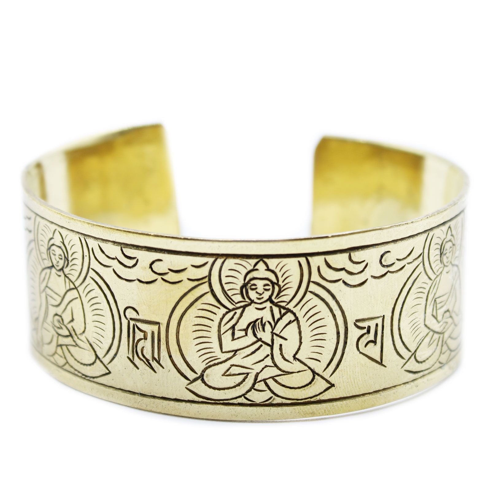 Brass Tibetan Bracelet | Five Buddha | Sacred Buddhist Jewellery