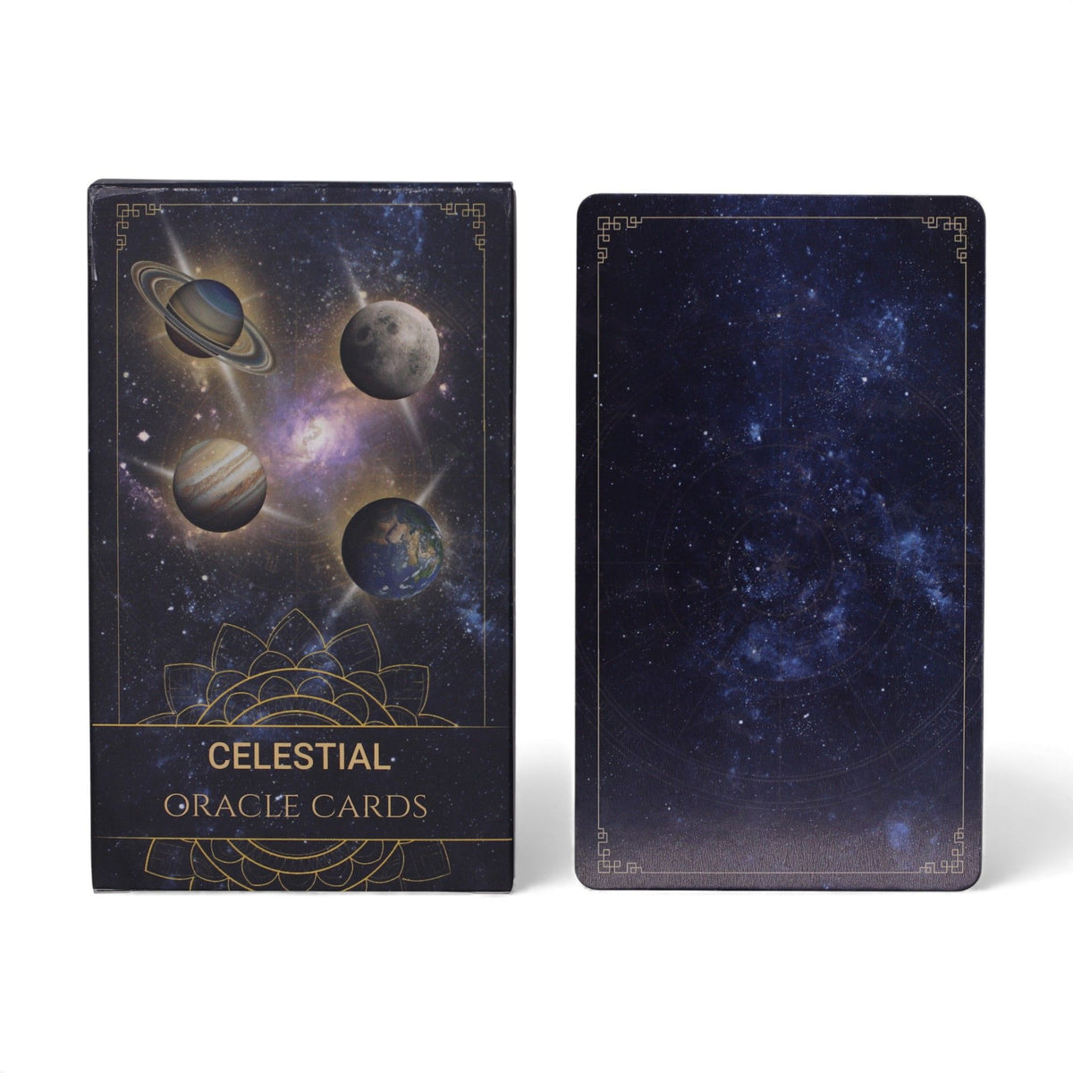 Celestial Energy Atlas Oracle Cards two cards display constellation artwork