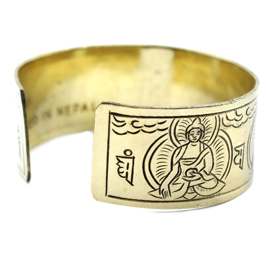 Brass Tibetan Bracelet | Five Buddha | Sacred Buddhist Jewellery