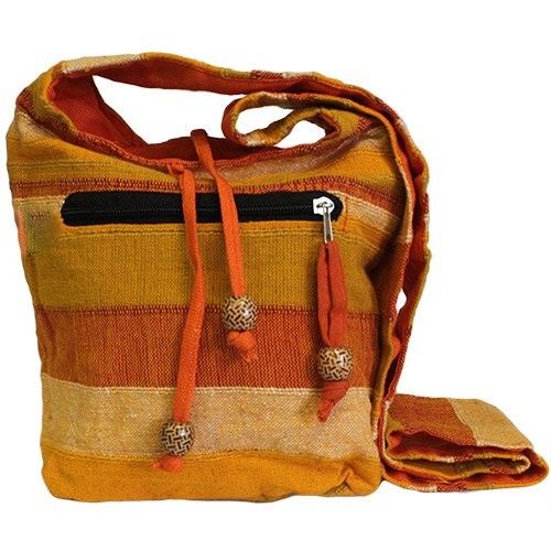 Handcrafted Nepal Sling Bag | Sunrise Orange | Everyday & Outdoor