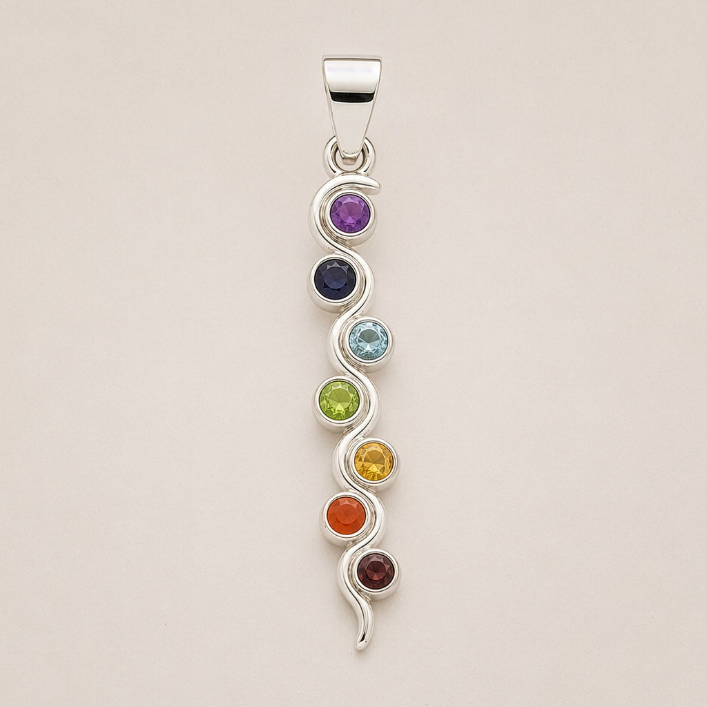 Devotional Pendant - Silver Plated (45cm Cord) - Snake Chakra