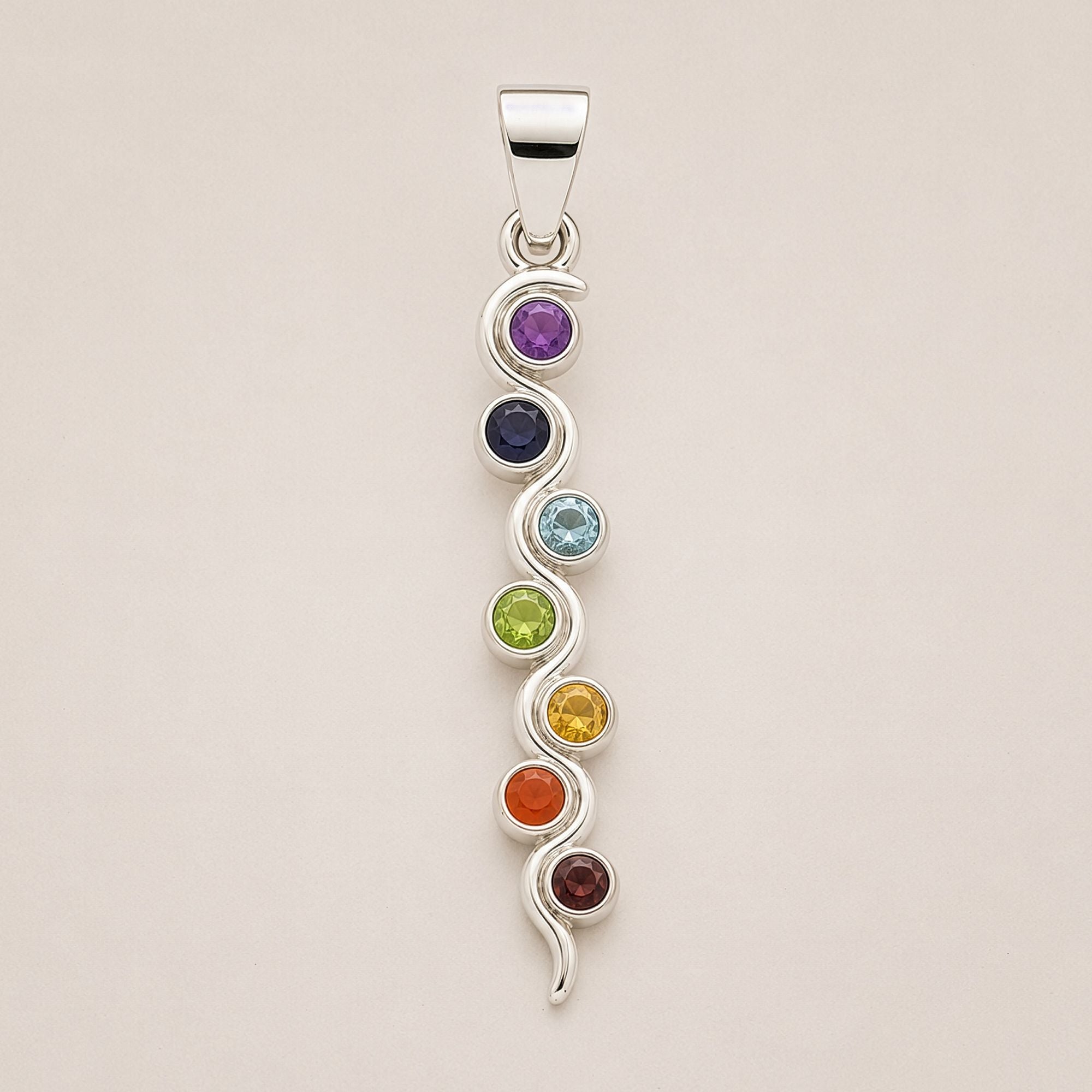 Devotional Pendant - Silver Plated (45cm Cord) - Snake Chakra